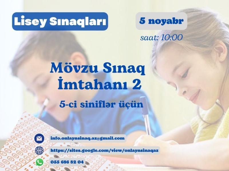 Mövzu Sınaq İmtahanı - 2